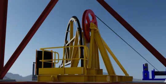 Multi-HV cable install in production shaft.